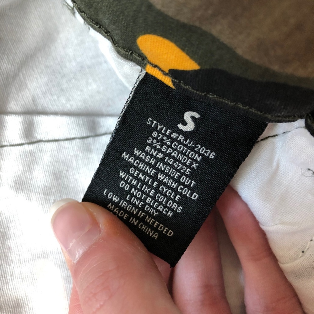 Black, Yellow & Green Camo Cargo Pants - Picture 4 of 4